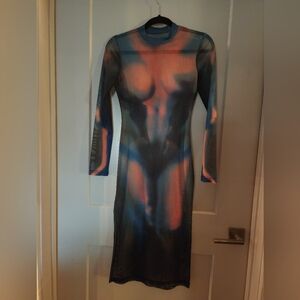 Callie Lives Vibrant Long Sleeve Dress